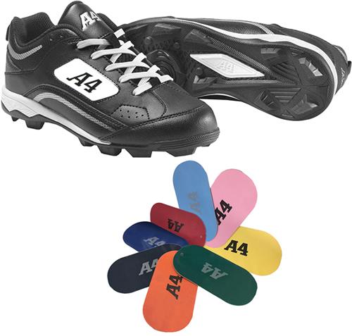 Youth (Size: 4.5 ) Molded Rubber Baseball Cleats/Shoes