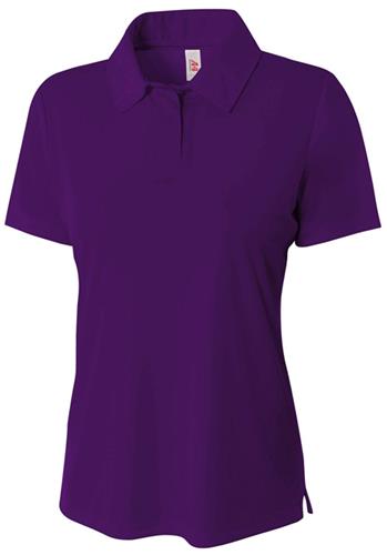 A4 Womens "WXS" NAVY Solid Interlock Polo Shirts CO