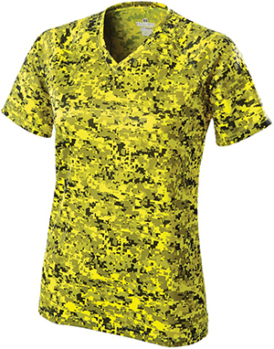 Womens XS Semi-Fitted Cooling Camo V-Neck Shirts - CO