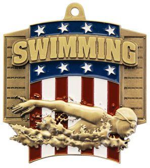 Hasty Awards Patriot Swimming Medal M-776W. Personalization is available on this item.