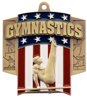 Hasty Awards Patriot Male Gymnastics Medal M-776G. Personalization is available on this item.