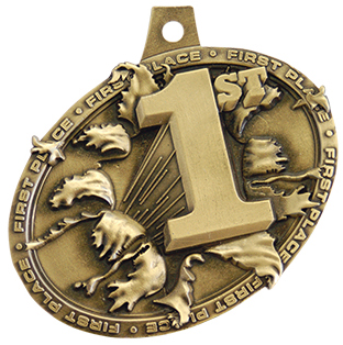 Hasty Awards Bust Out 1st Place Gold Medal. Personalization is available on this item.
