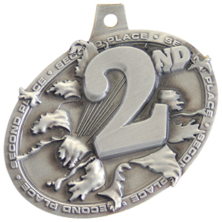 Hasty Awards Bust Out 2nd Place Silver Medal. Personalization is available on this item.