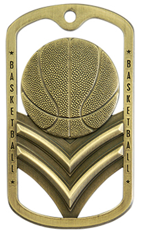 Hasty Awards Dogtag Basketball Medal M-785B