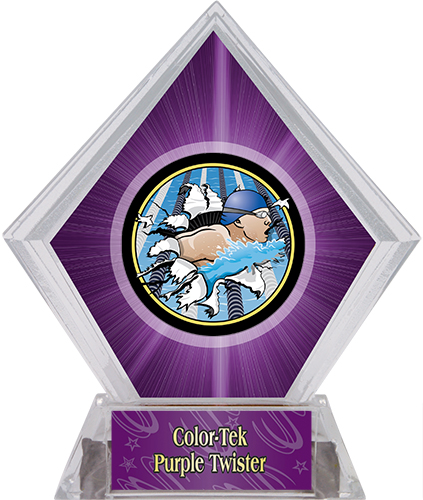 Hasty Awards Purple Diamond Swimming Ice Trophy. Personalization is available on this item.
