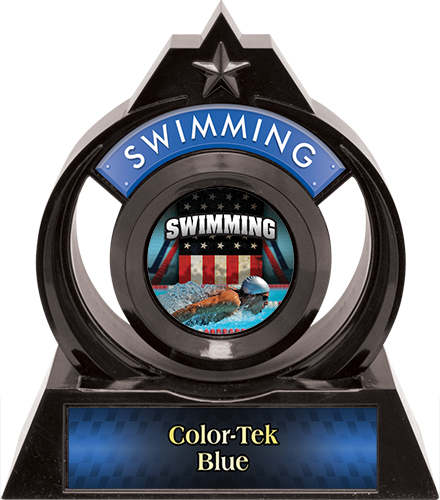 Hasty Awards Eclipse 6" Patriot Swimming Trophy. Personalization is available on this item.