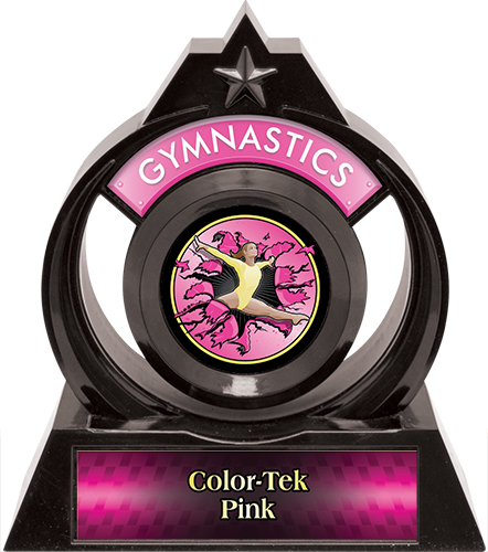 Eclipse 6" Gymnastics Pink Burst-Out Trophy. Personalization is available on this item.