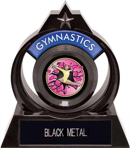 Eclipse 6" Gymnastics Pink Burst-Out Trophy. Engraving is available on this item.