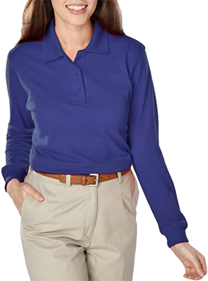 Blue Generation Ladies Long Sleeve Polo. Printing is available for this item.
