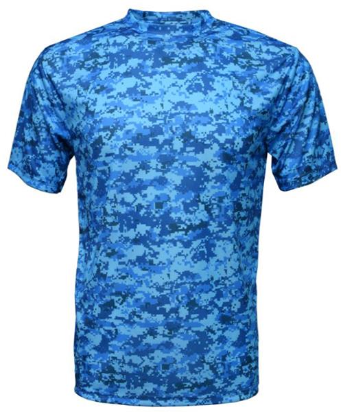 BAW Men's Xtreme-Tek Digital Camo T-Shirt cm Blue M