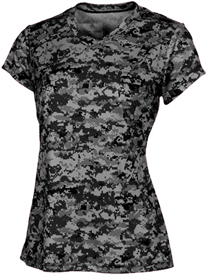 Baw Ladies Xtreme-Tek Digital Camo T-Shirt. Printing is available for this item.