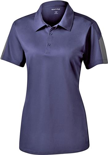 Sport-Tek Ladies Active Textured Colorblock Polo. Printing is available for this item.