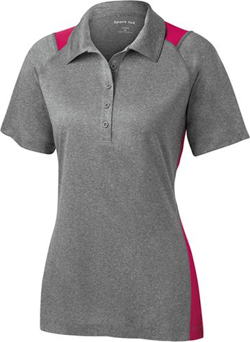 Sport-Tek Ladies Heather Colorblock Contender Polo. Printing is available for this item.