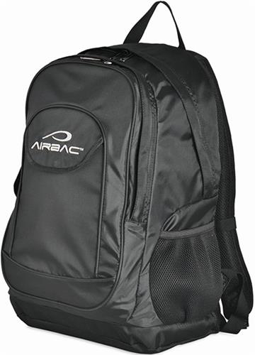 Airbac Groovy Black All Ages Backpacks. Embroidery is available on this item.