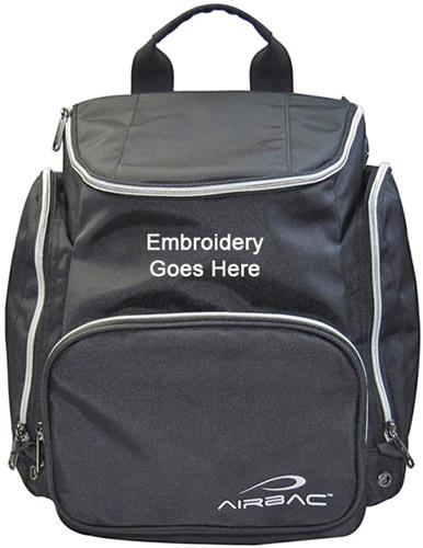 Airbac Cheer Small Nylon Ventilated Black Backpack. Embroidery is available on this item.