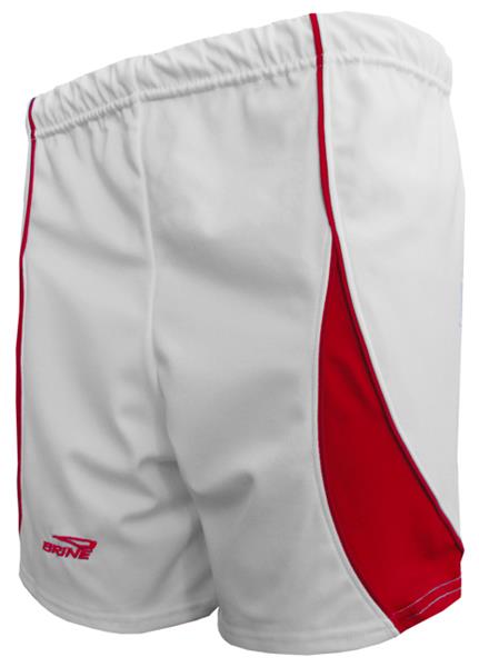 Sz Large NEW Womens Brine Electra White & Red Silky Lacrosse Shorts 
