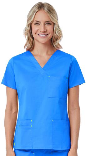 Maevn Blossom Women's 3-Pocket Fashion V-Neck Scrub Tops 1202. Embroidery is available on this item.