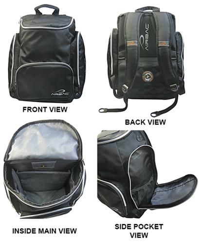 Airbac Cheer Large Nylon Black Backpacks. Embroidery is available on this item.