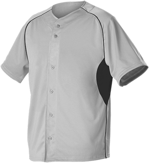 Youth Small (Grey, Charcoal, White)14oz 6-Button Cooling Baseball Jersey