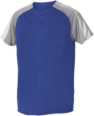 Alleson Adult Youth Button Henley Baseball Jersey. Decorated in seven days or less.