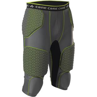 Exxact Sports Combat 7-Pad Low & High Rise Hip Pads ‘ Football Girdle w/  Integrated Low and High Rise Hip Pads, Thigh, Knees & Tailbone Pads & Cup