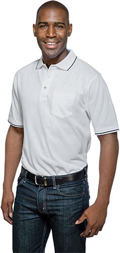 Tri Mountain Men's Trace Pocket Short Sleeve Polo. Embroidery is available on this item.