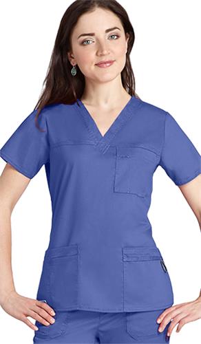 Adar PopStretch Women's Jr Fit TaskWear Scrub Top. Embroidery is available on this item.