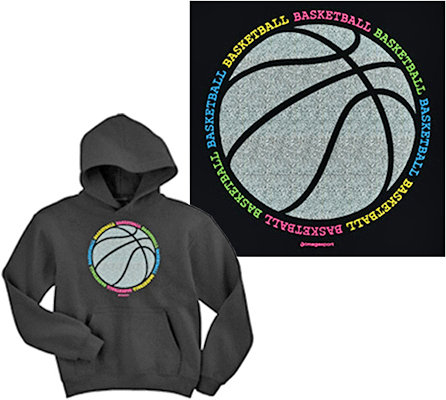 Image Sport Basketball Glitter Ball Hoodie. Decorated in seven days or less.