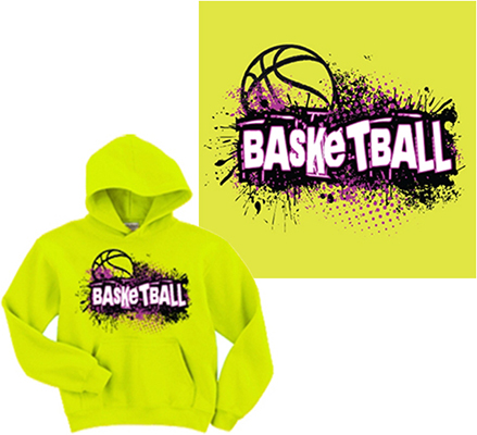 Image Sport Basketball Safety Splatter Hoodie. Decorated in seven days or less.