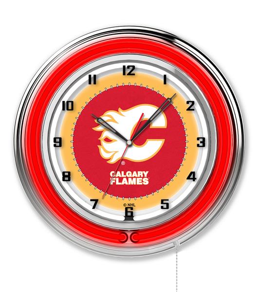 Holland NHL Calgary Flames 19" Neon Logo Clock. Free shipping.  Some exclusions apply.