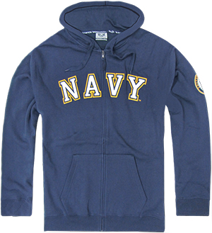 Rapid Dominance Navy Full Zip Hoodies. Decorated in seven days or less.