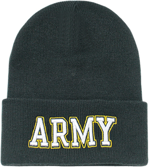 Army Text Classic Military Long Beanie