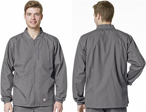 Carhartt Men's Ripstop Zip Front Scrubs Jacket. Embroidery is available on this item.
