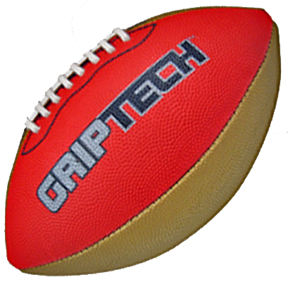 Red GripTech JR Football Stitched Deluxe Rubber