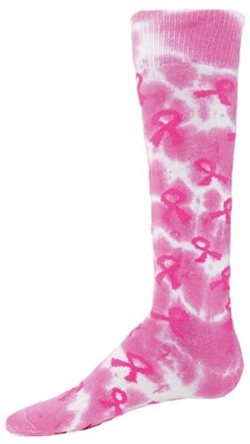 Red Lion Cancer Awareness Tie Dye Pink Ribbon Sock