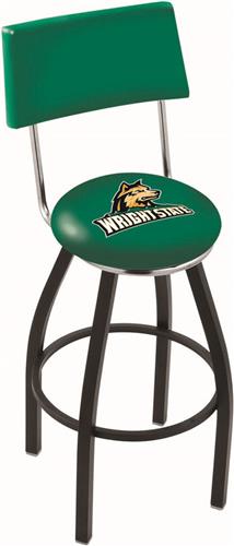 Wright State U Swivel Back Black/Chrome Bar Stool. Free shipping.  Some exclusions apply.
