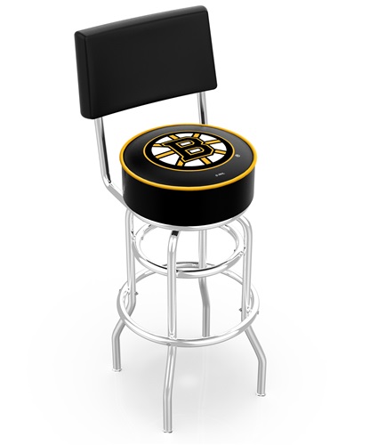NHL Boston Bruins Double-Ring Back Bar Stool. Free shipping.  Some exclusions apply.