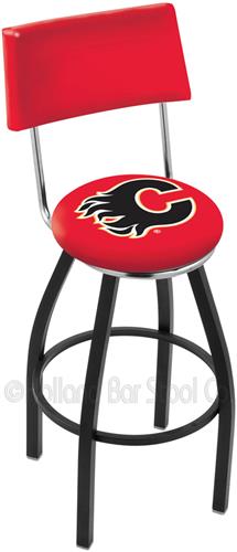 NHL Calgary Flames Swivel Back Blk/Chrm Bar Stool. Free shipping.  Some exclusions apply.