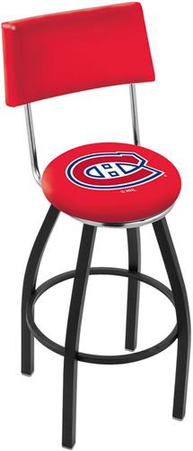 Montreal Canadiens Swivel Back Blk/Chrm Bar Stool. Free shipping.  Some exclusions apply.