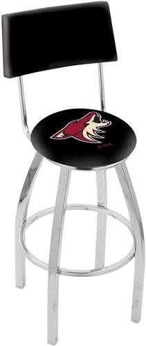 NHL Arizona Coyotes Swivel Back Blk/Chrm Bar Stool. Free shipping.  Some exclusions apply.
