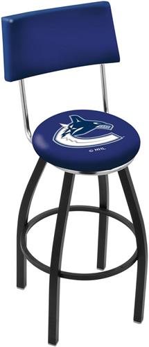 Vancouver Canucks Swivel Back Blk/Chrm Bar Stool. Free shipping.  Some exclusions apply.