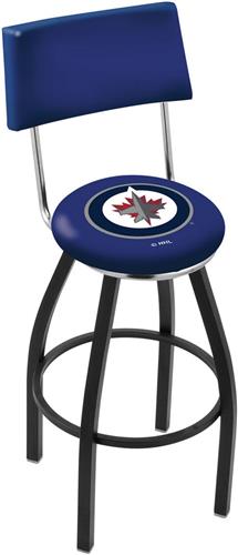 NHL Winnipeg Jets Swivel Back Blk/Chrome Bar Stool. Free shipping.  Some exclusions apply.