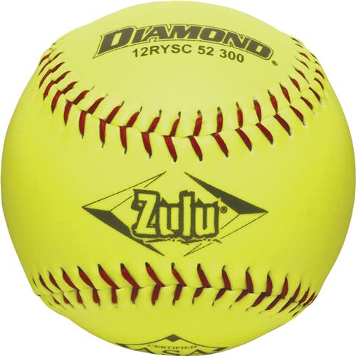 Diamond Zulu Red Stitch 12" ASA Synthetic Softball