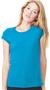 Womens (WXL - Ocean Blue) Sliming Sheer Short Sleeve T-Shirt Top
