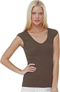 Bella+Canvas Sheer Mini Rib Deep V-Neck Tee - Cheerleading Equipment ...