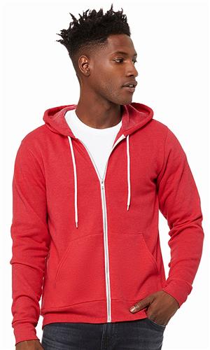 Bella+Canvas Poly-Cotton Fleece Full-Zip Hoodie. Decorated in seven days or less.