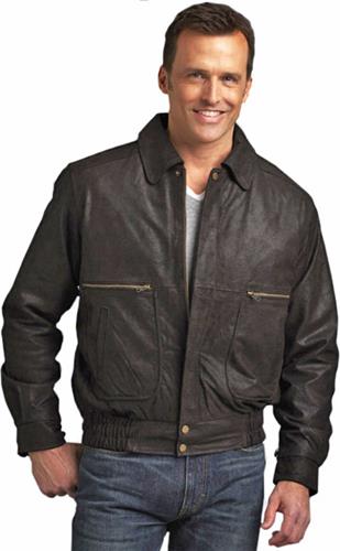 Burk's Bay Adult Brushed Leather Bomber Jacket. Free shipping.  Some exclusions apply.