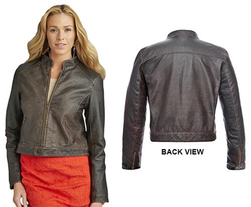 Burk's Bay Ladies' Retro Leather Jacket. Free shipping.  Some exclusions apply.