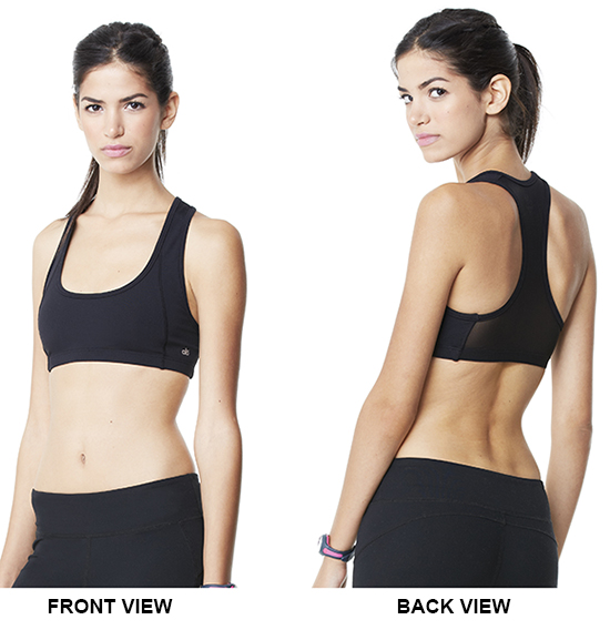 mesh back sports bra