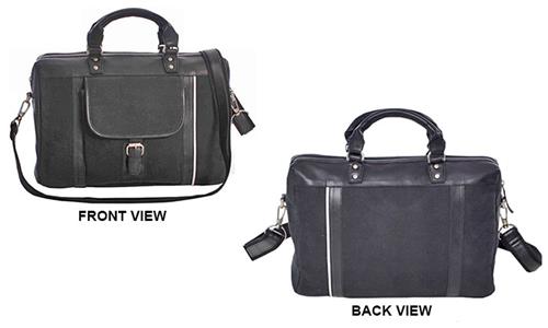 Burk's Bay Cowhide Leather/Canvas Elite Briefcase. Free shipping.  Some exclusions apply.